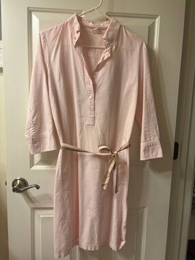 J. Crew Pink and White Striped Cotton Shirt